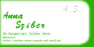 anna sziber business card